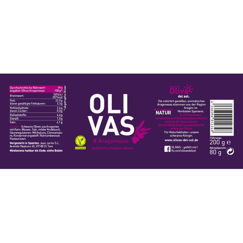 Aragonesas Oliven - Aceitunas Aragonesas 80 gr. - OLIVAS - Spanien