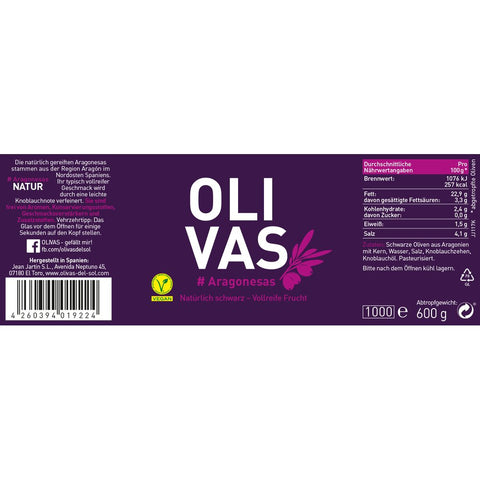 Aragonesas Oliven - Aceitunas Aragonesas 600 gr. ATG - OLIVAS - Spanien
